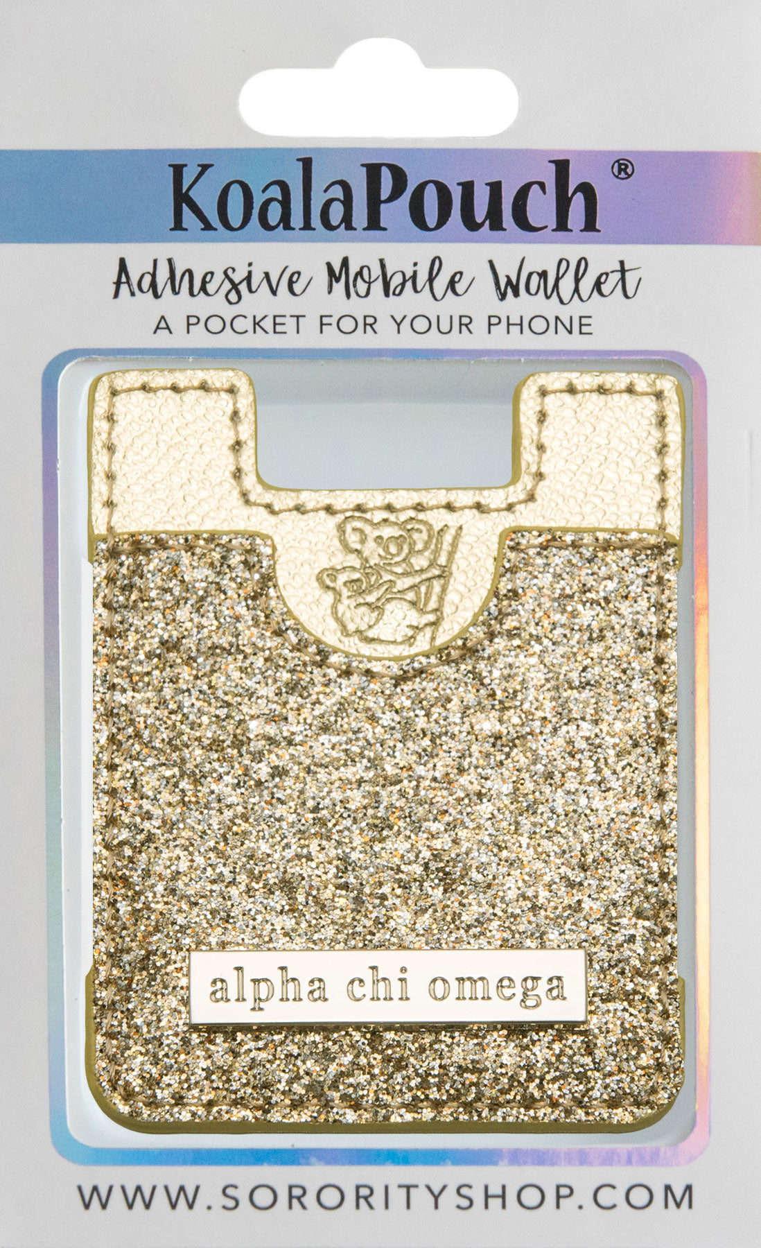 Alpha Chi Omega Glitter Koala Pouch