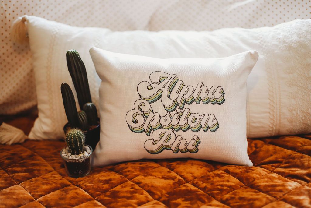Alpha Epsilon Phi Retro Throw Pillow