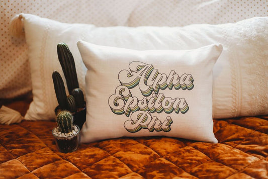 Alpha Epsilon Phi Retro Throw Pillow