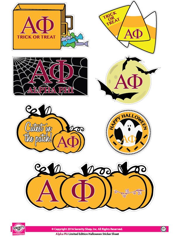 Alpha Phi Halloween Stickers