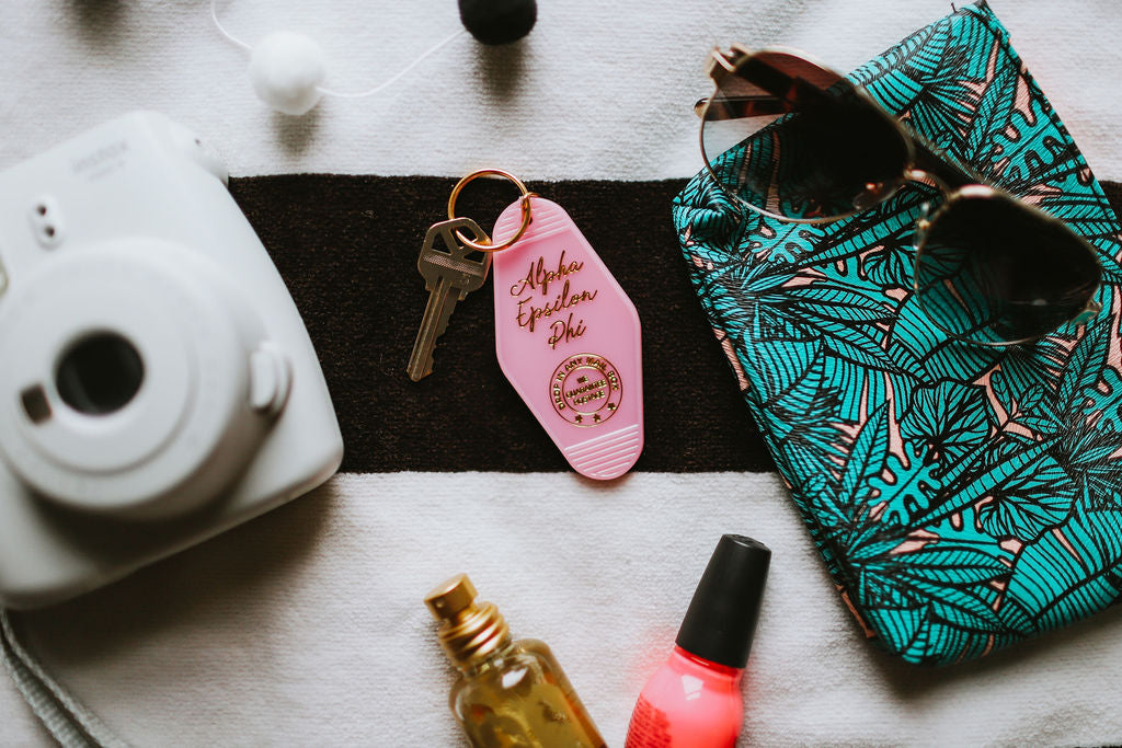Alpha Epsilon Phi Vintage Motel Keychain