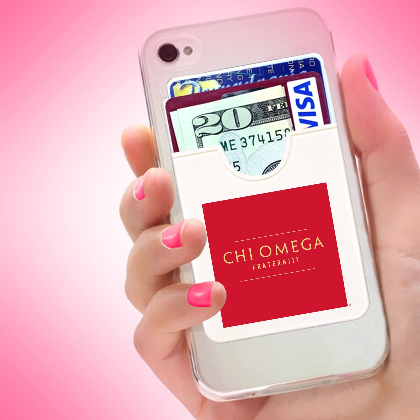 Chi Omega Adhesive Wallet - Koala Pouch