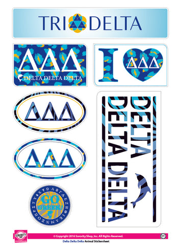 Delta Delta Delta <br> Animal Print Stickers
