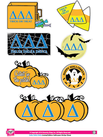 Delta Delta Delta Halloween Stickers