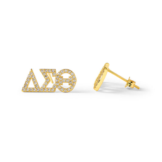 Delta Sigma Theta 18k Gold Plated Stud Earrings