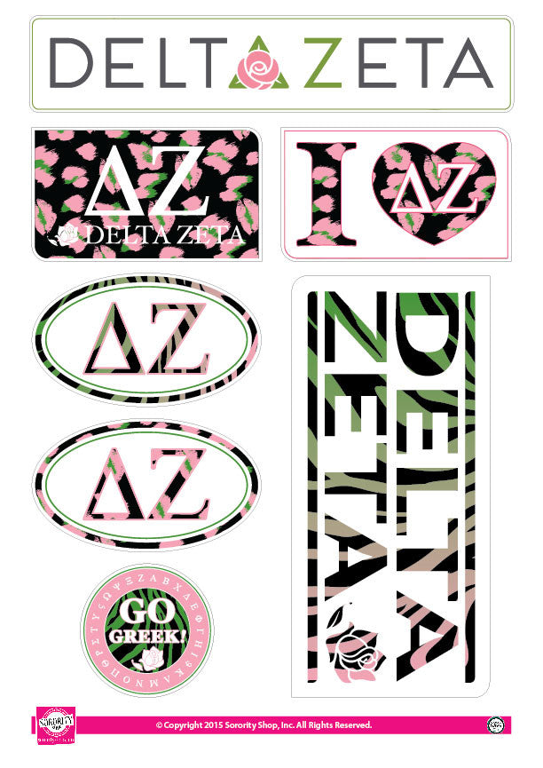 Delta Zeta <br> Animal Print Stickers