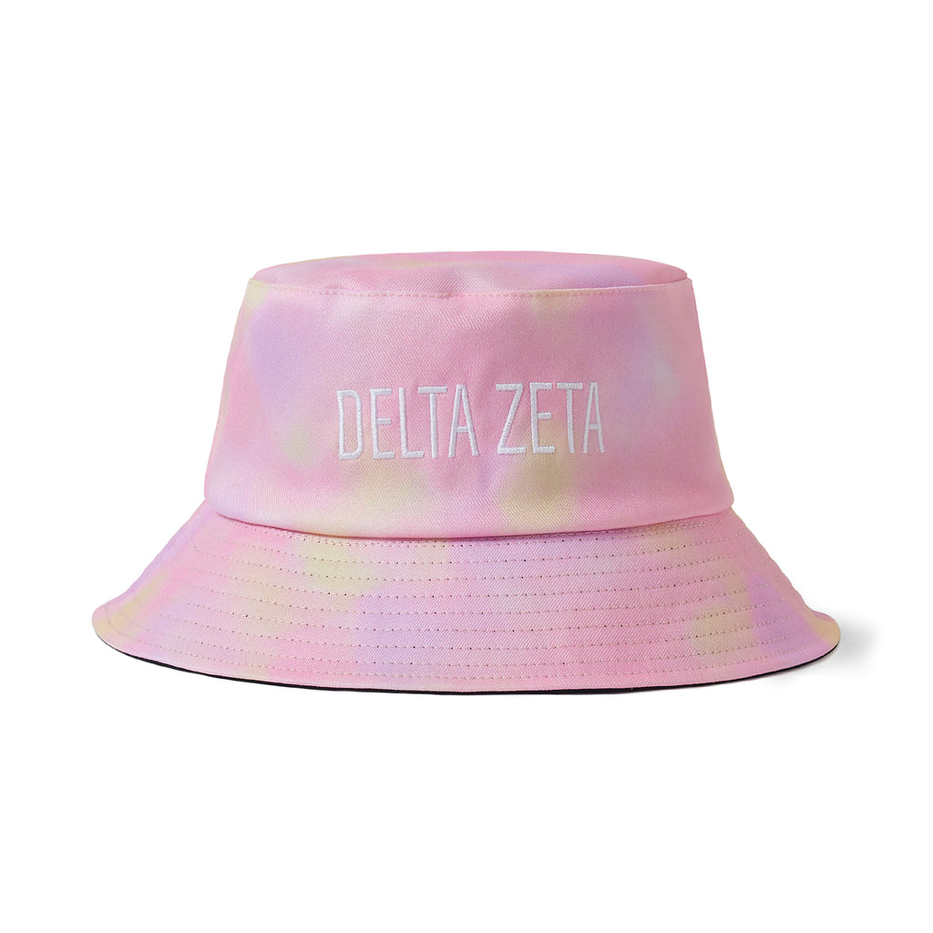 Delta Zeta Bucket Hat - Tie Dye - Embroidered Logo
