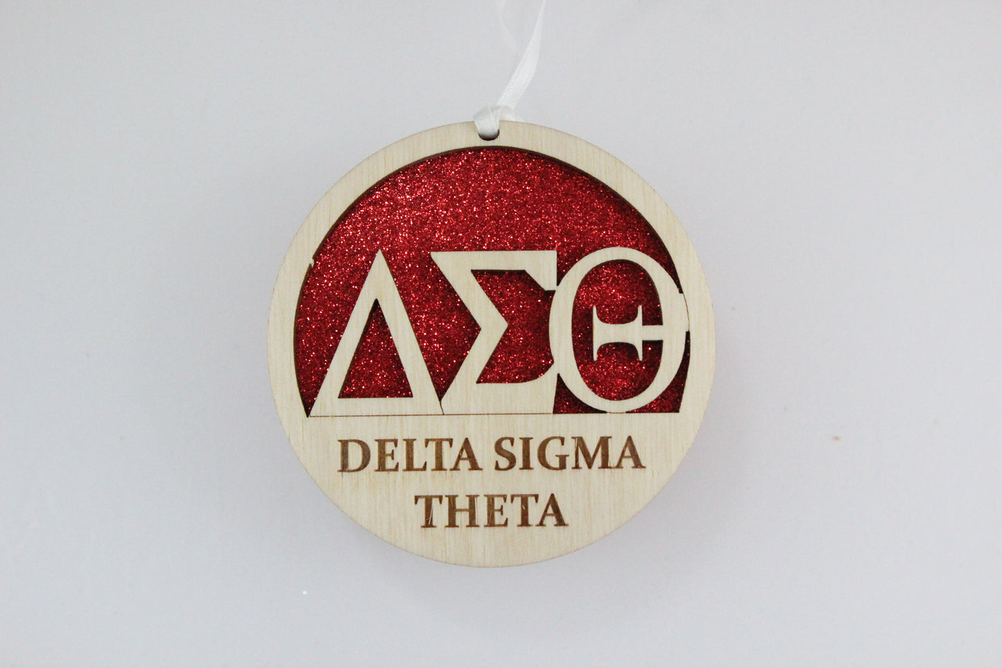Delta Sigma Theta - Laser Carved Greek Letter Ornament - 3" Round