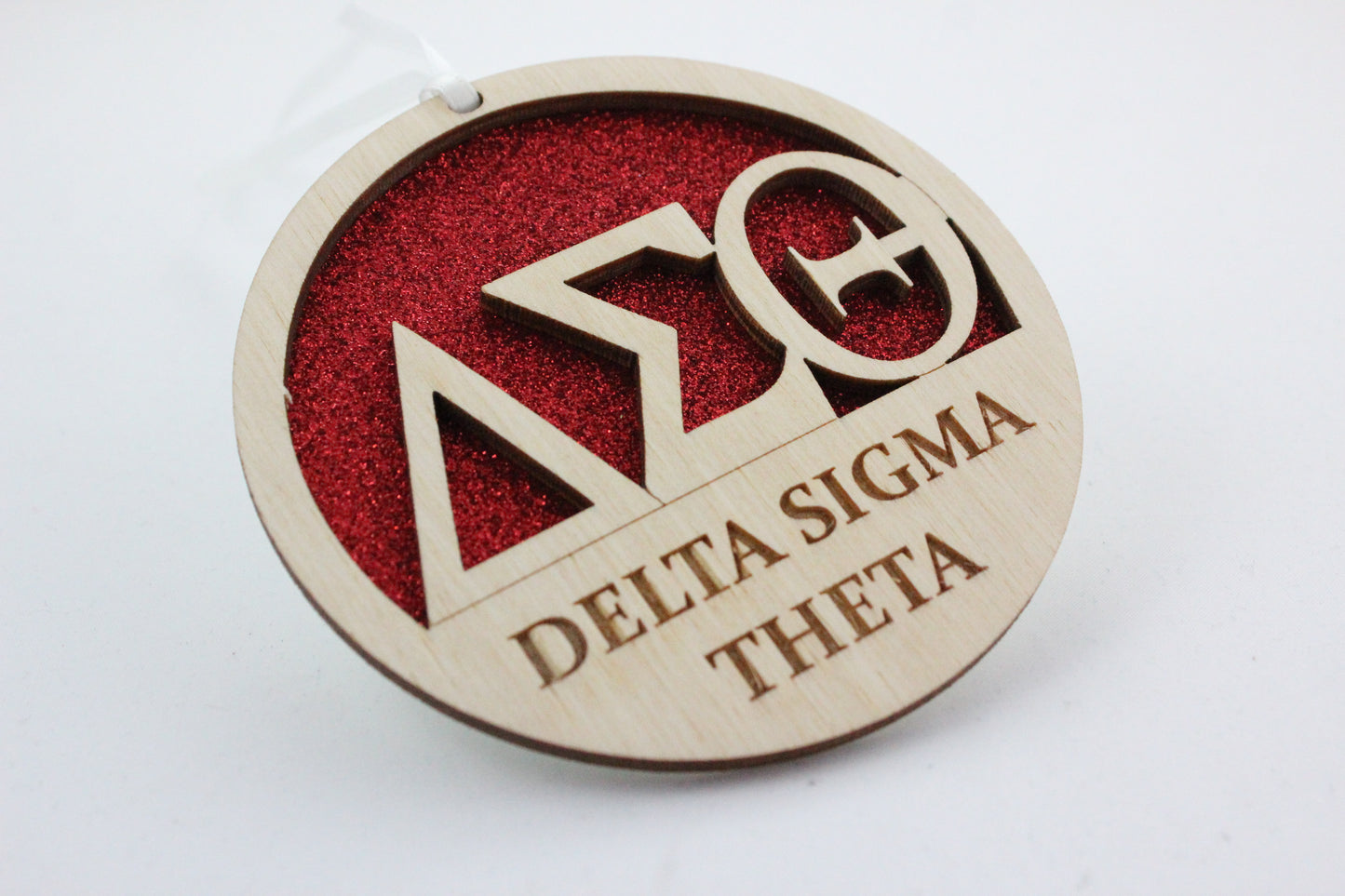 Delta Sigma Theta - Laser Carved Greek Letter Ornament - 3" Round