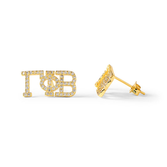 Gamma Phi Beta 18k Gold Plated Stud Earrings