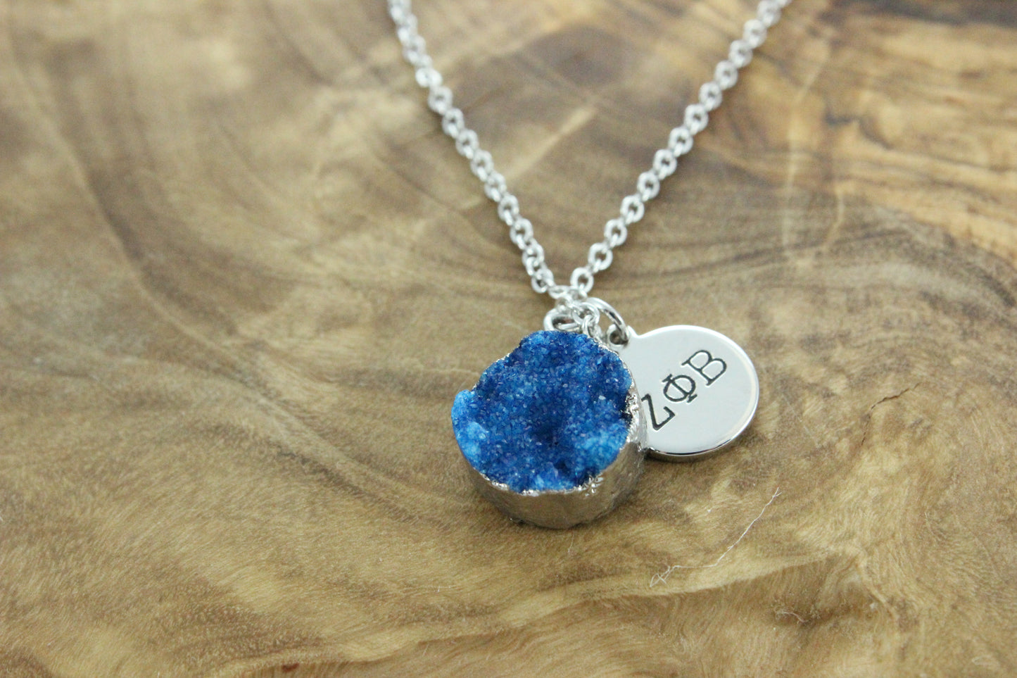 Zeta Phi Beta Sisterhood Druzy Necklace