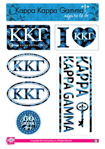 Kappa kappa Gamma <br> Animal Print Stickers