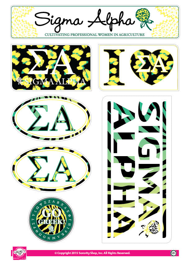 Sigma Alpha <br> Animal print Stickers