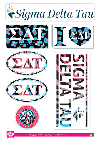 Sigma Delta Tau <br> Animal Print Stickers