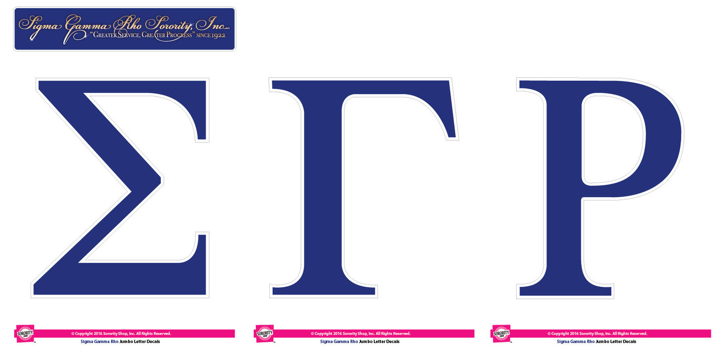 Sigma Gamma Rho <br> Jumbo Letter Decals