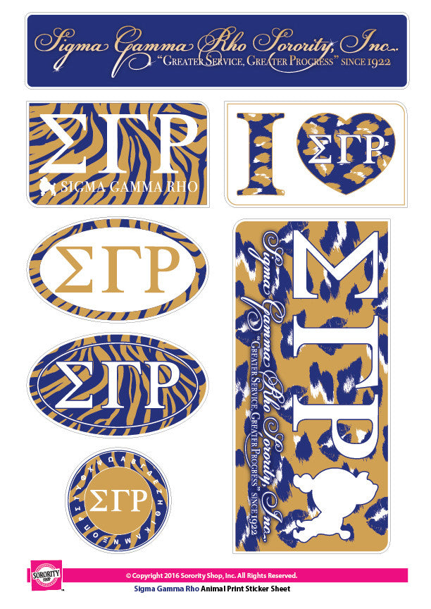Sigma Gamma Rho <br>Animal Print Stickers
