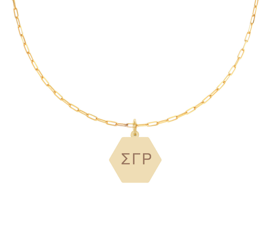 Sigma Gamma Rho Paperclip Necklace with SGR Sorority Pendant