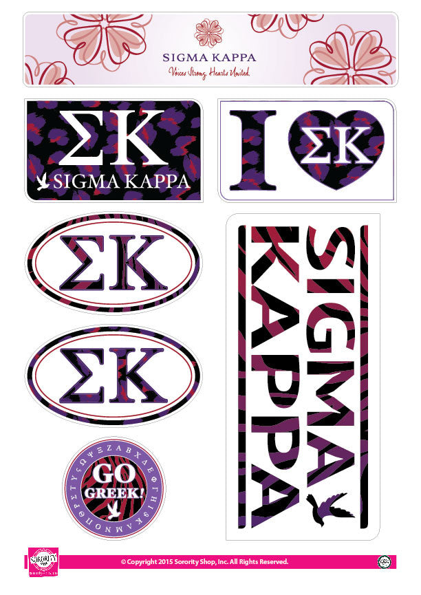 Sigma Kappa <br> Animal Print Stickers