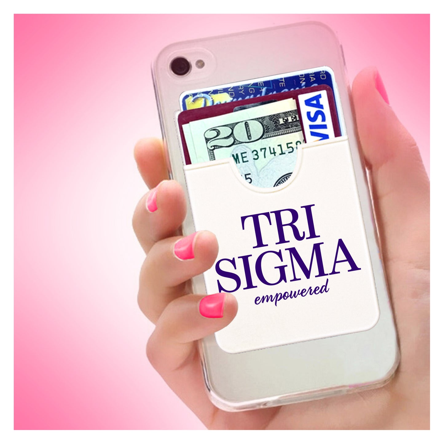 Sigma Sigma Sigma Logo Koala Pouch - Adhesive Phone Wallet
