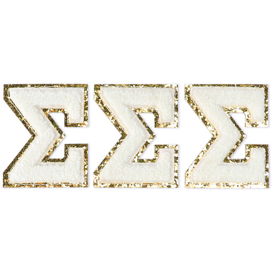 Sigma Sigma Sigma Chenille Stickers - Tri Sigma Greek Letter Stickers
