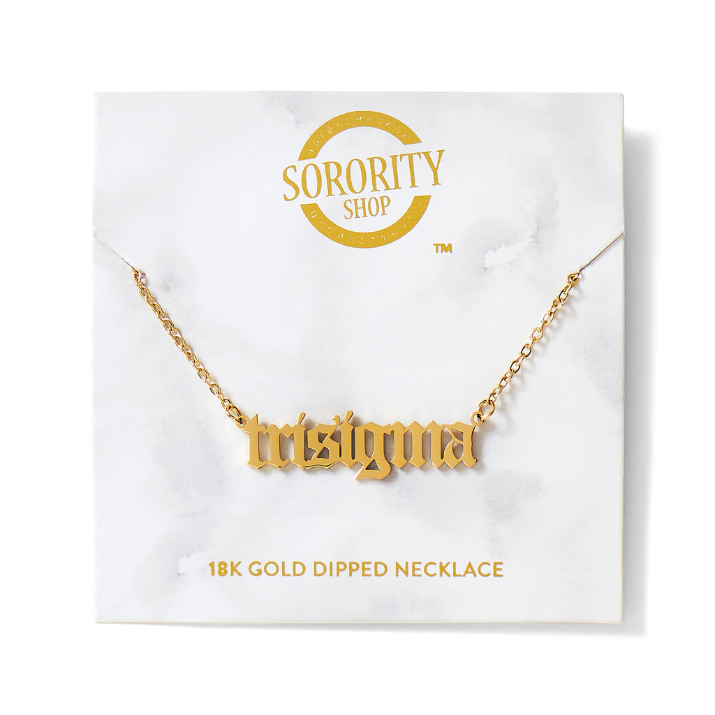 Sigma Sigma Sigma Old English Style Sorority Necklace