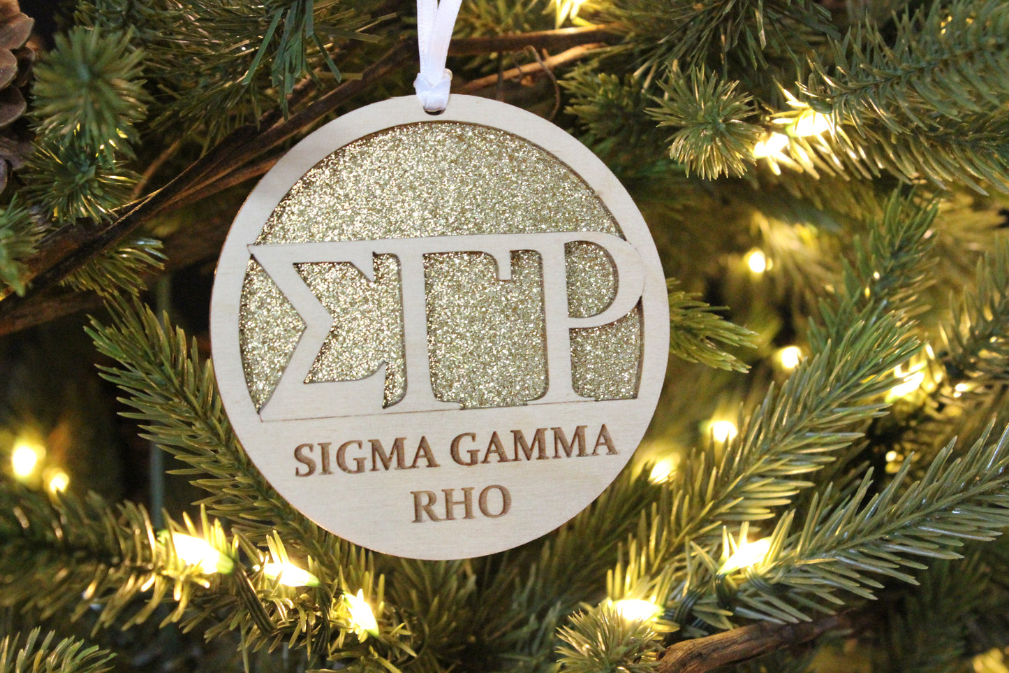 Sigma Gamma Rho - Laser Carved Ornament - 3" Round
