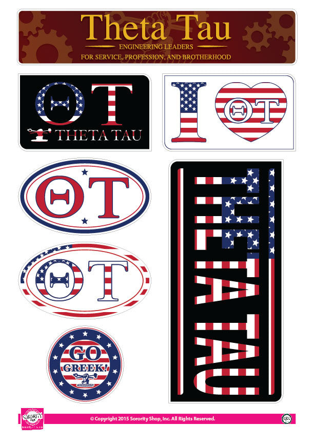 Theta Tau <br> American Stickers
