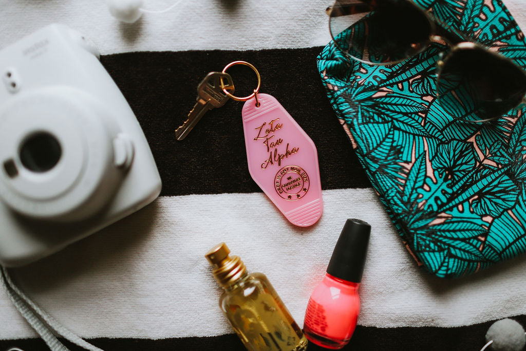 Zeta Tau Alpha Vintage Motel Keychain