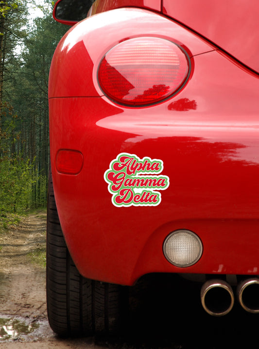 Alpha Gamma Delta Retro Sorority Car Magnet Set of 2