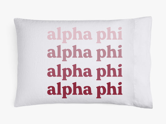 Alpha Phi Cotton Pillowcase