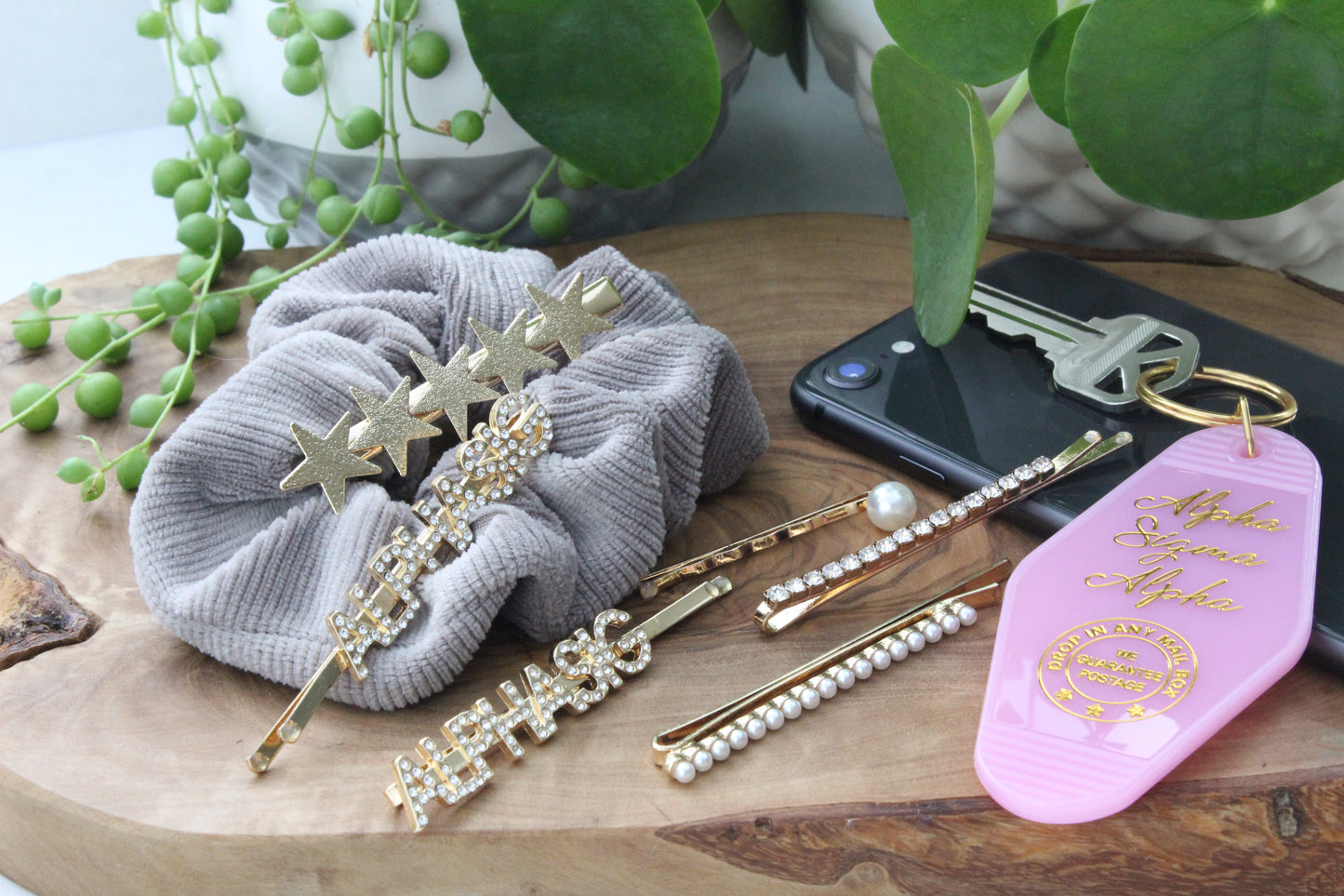 Alpha Sigma Alpha Sorority Hair Clips