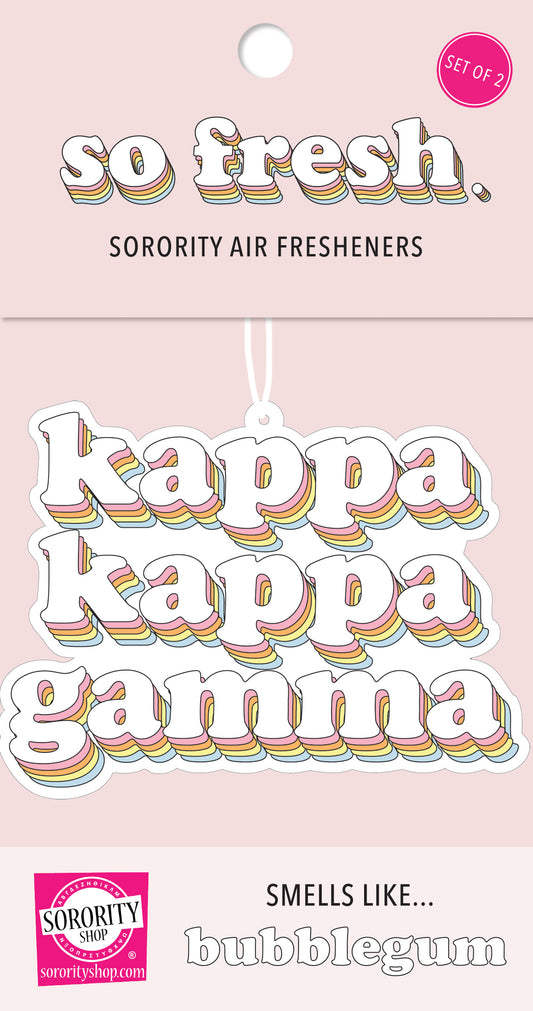 Kappa Kappa Gamma - Retro Air Freshener - Bubblegum Scented