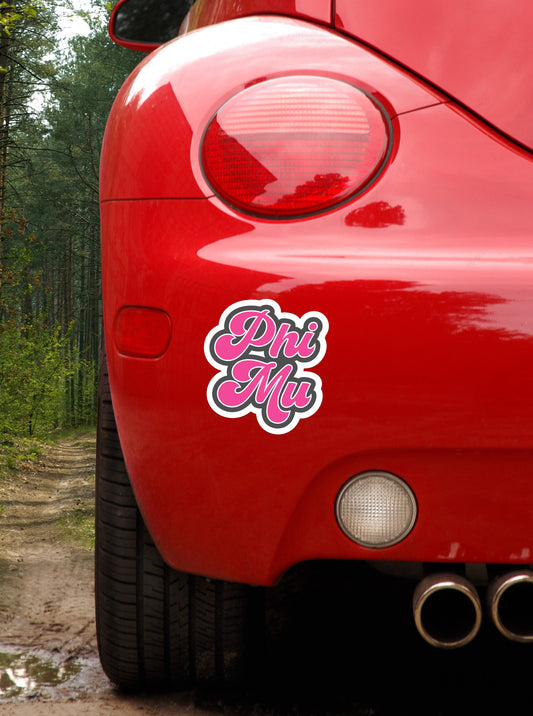 Phi Mu Retro Sorority Car Magnet Set of 2