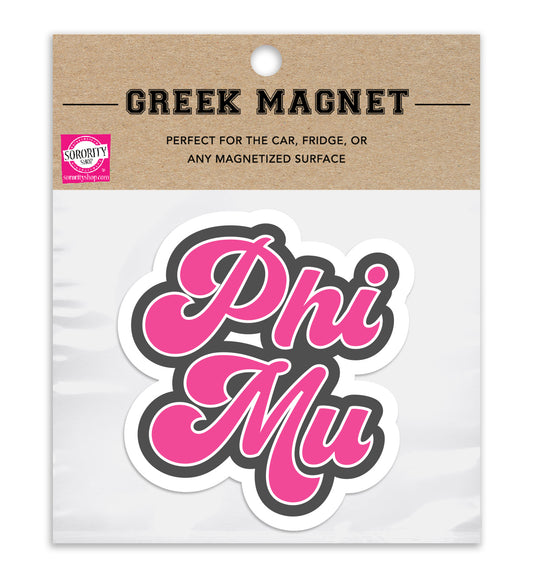 Phi Mu Retro Sorority Car Magnet Set of 2